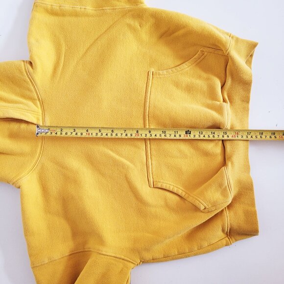 Aritzia TNA CozyAF Fleece Golden Yellow Cropped Hoodie Sweater - Size M - Picture 8 of 9